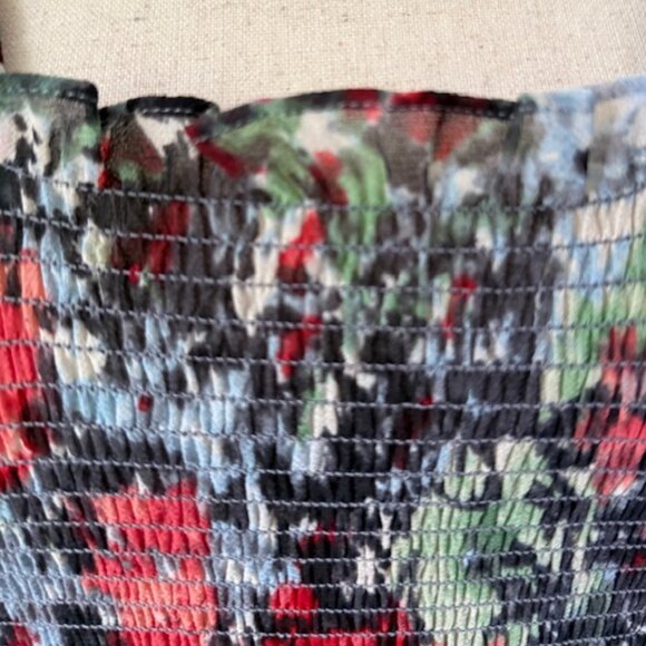 Cinq à Sept NWT Leigh Floral Print Ruffle Maxi Dress Size 4 Smocked Slit Sleeve - Picture 9 of 14